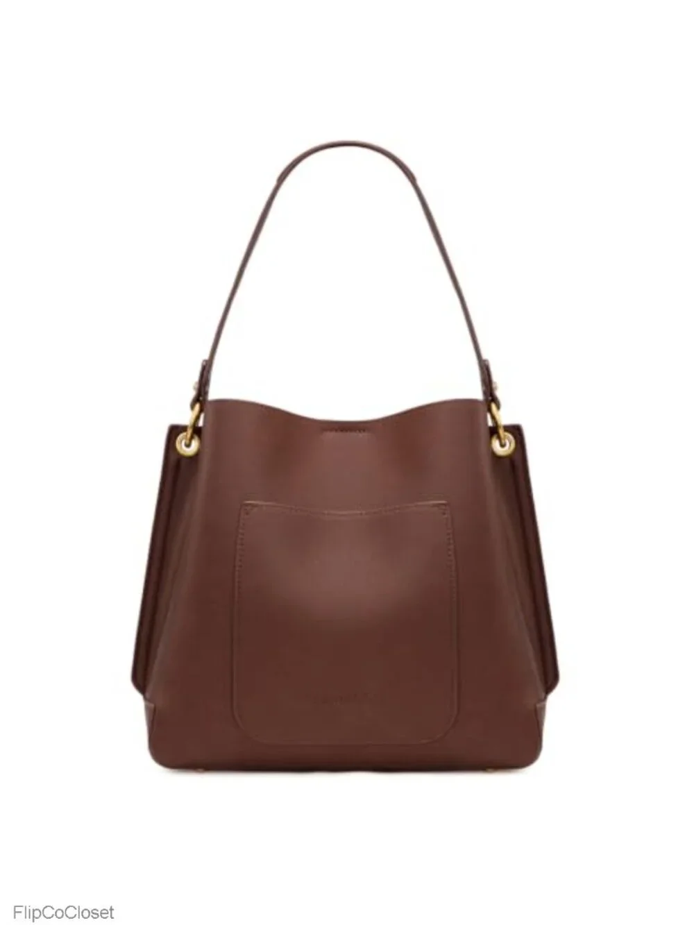 Medium Faux Leather Hobo Shoulder Bag with 3 Compartments